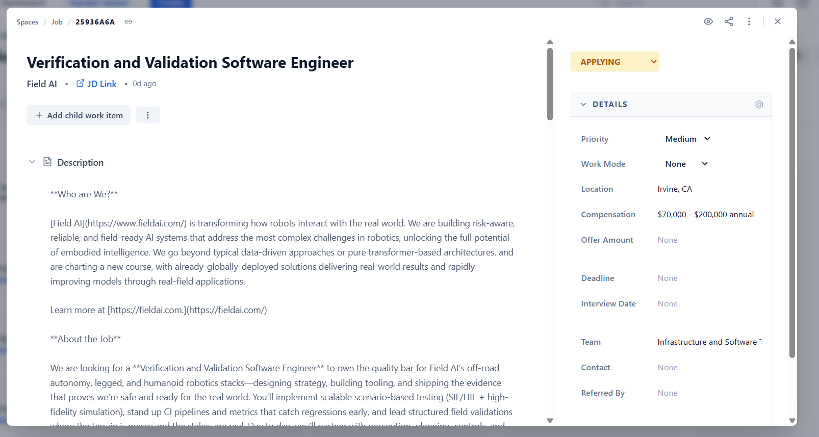 Blip job extraction view